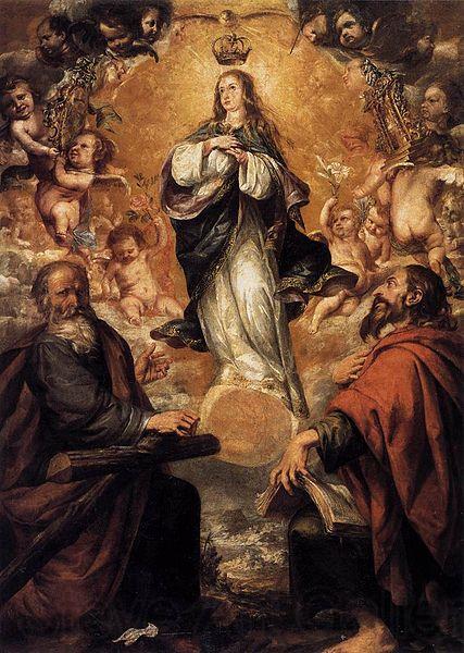 Juan de Valdes Leal Virgin of the Immaculate Conception with Sts Andrew and John the Baptist Spain oil painting art